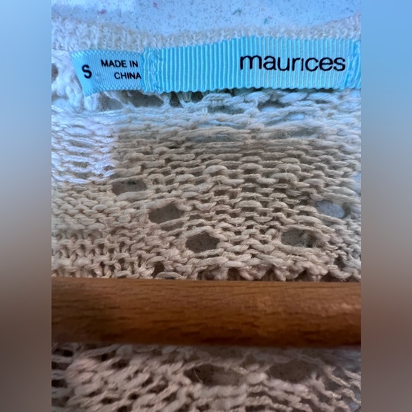 Maurice’s GUC crochet open front tassel cardigan - Picture 6 of 9